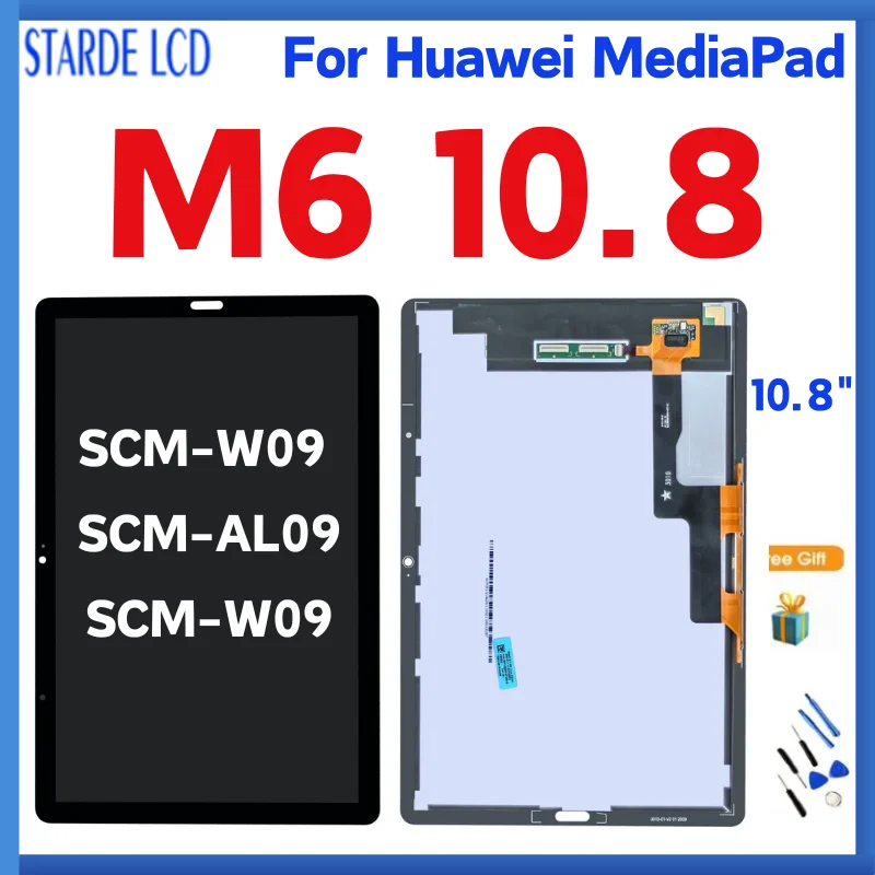 

10.8 inch For Huawei MediaPad M6 10.8 LCD Display Touch Screen Digitizer Assembly For Huawei M6 10.8 SCM-W09 SCM-AL09 SM-W09 LCD