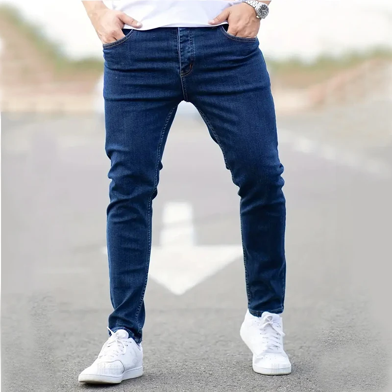 Nieuwe Mannen Stretch Skinny Jeans Fashion Casual Slim Fit Denim Broek Wit Zwart Blauw Broek Mannelijke Merk Kleding maat 27-36