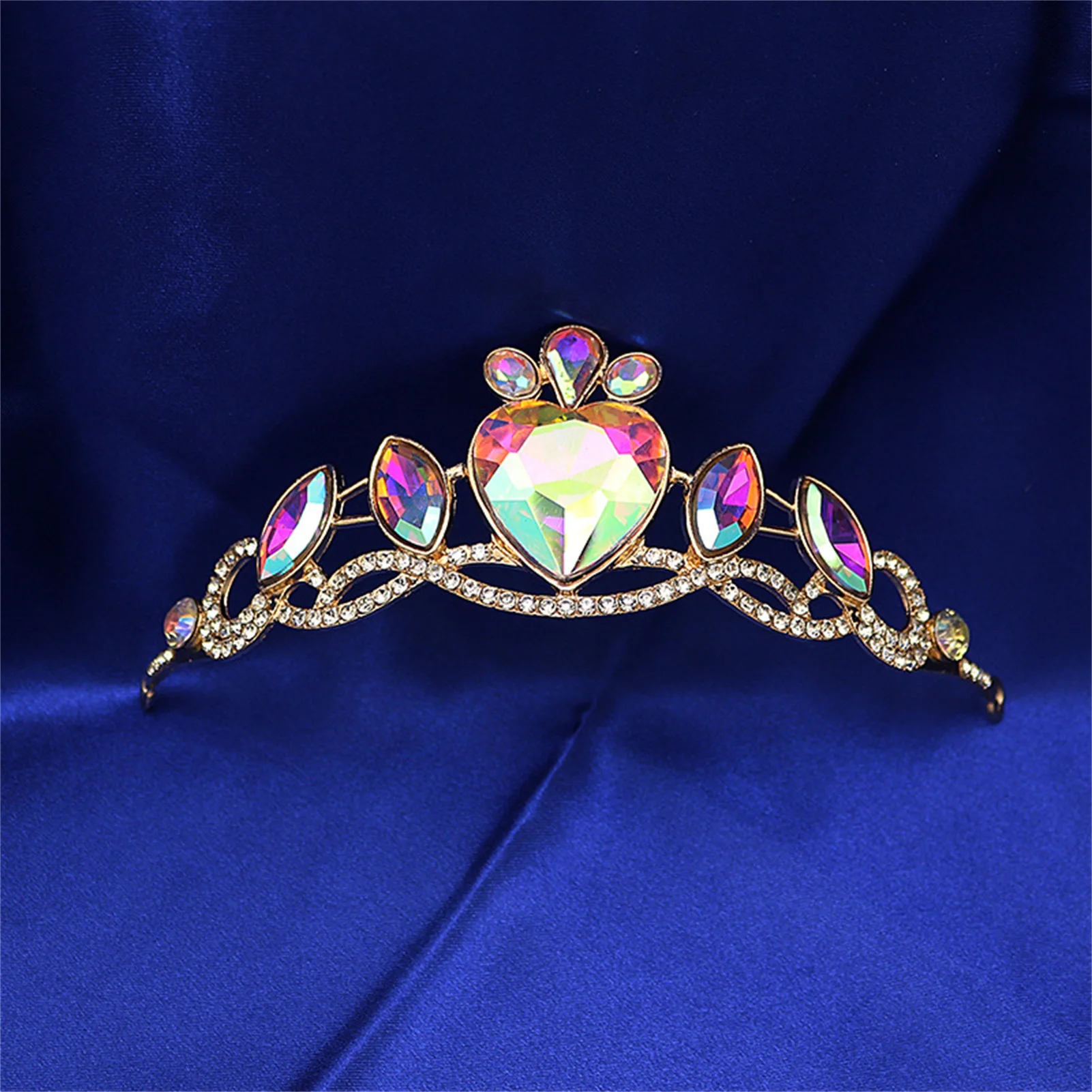 Bride Wedding Tiaras and Crowns Shiny Rhinestone Princess Diadem Birthday Party Hair Jewelry for Women Girls Crystal Headbands