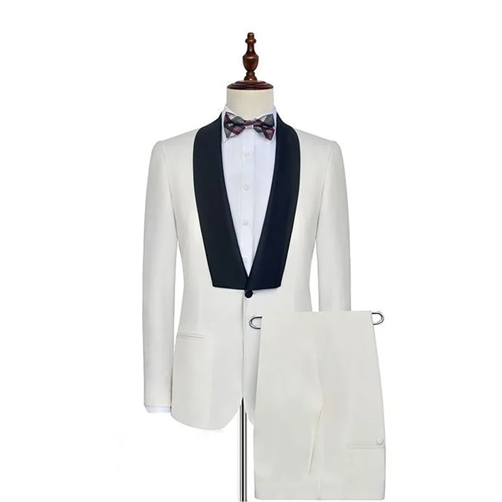 

Slim Fit 2 Piece Men's Suit Wedding Ceremony Business Casual Groomsmen Formal Occasion Tuxedo Jacket+Pants