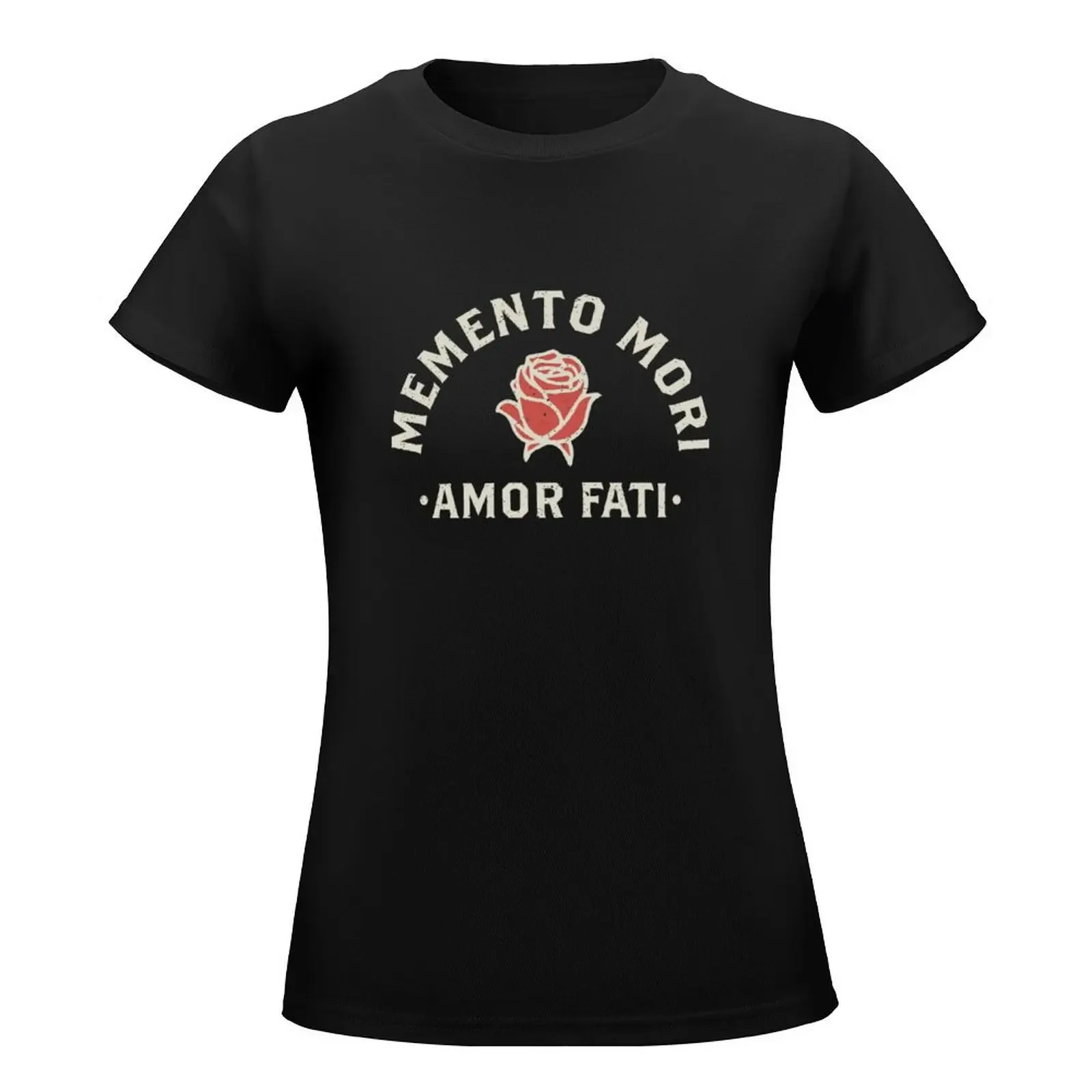 Camisas gráficas vintage unisex, Mori Amor Fati, citação estoica, camisas engraçadas, roupas femininas, roupas para mulheres