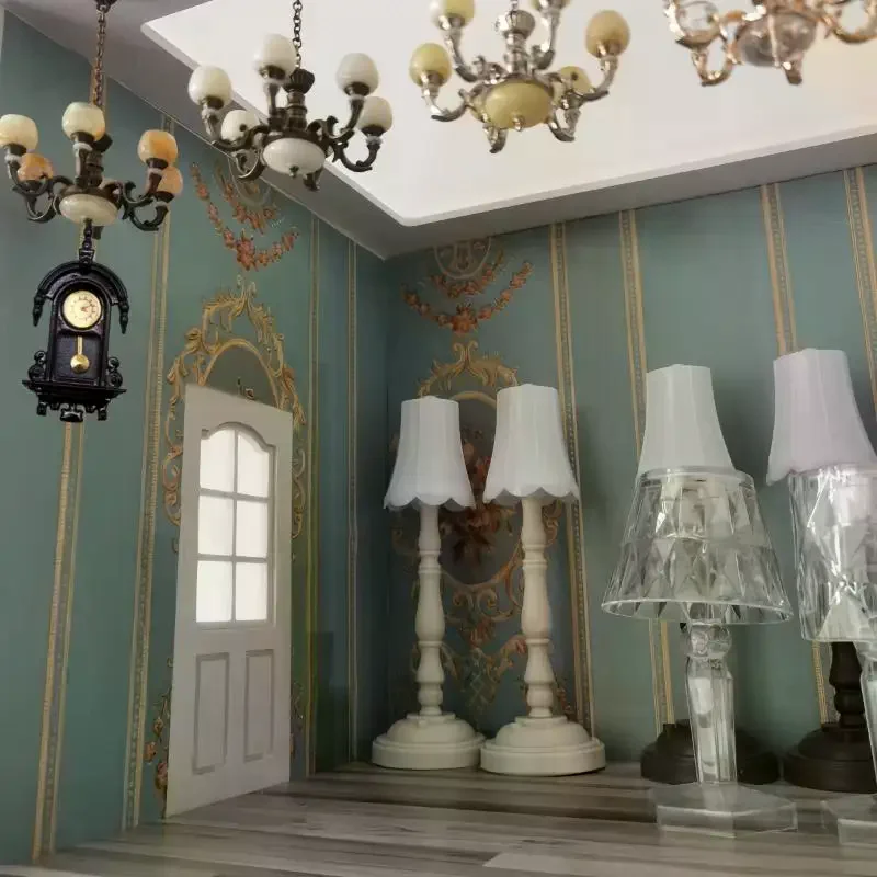 1/12 Dollhouse Vintage Simulation Wall Clock Model Doll Home Clock Living Room Decor Toy Dolls House Micro Scene Accessories