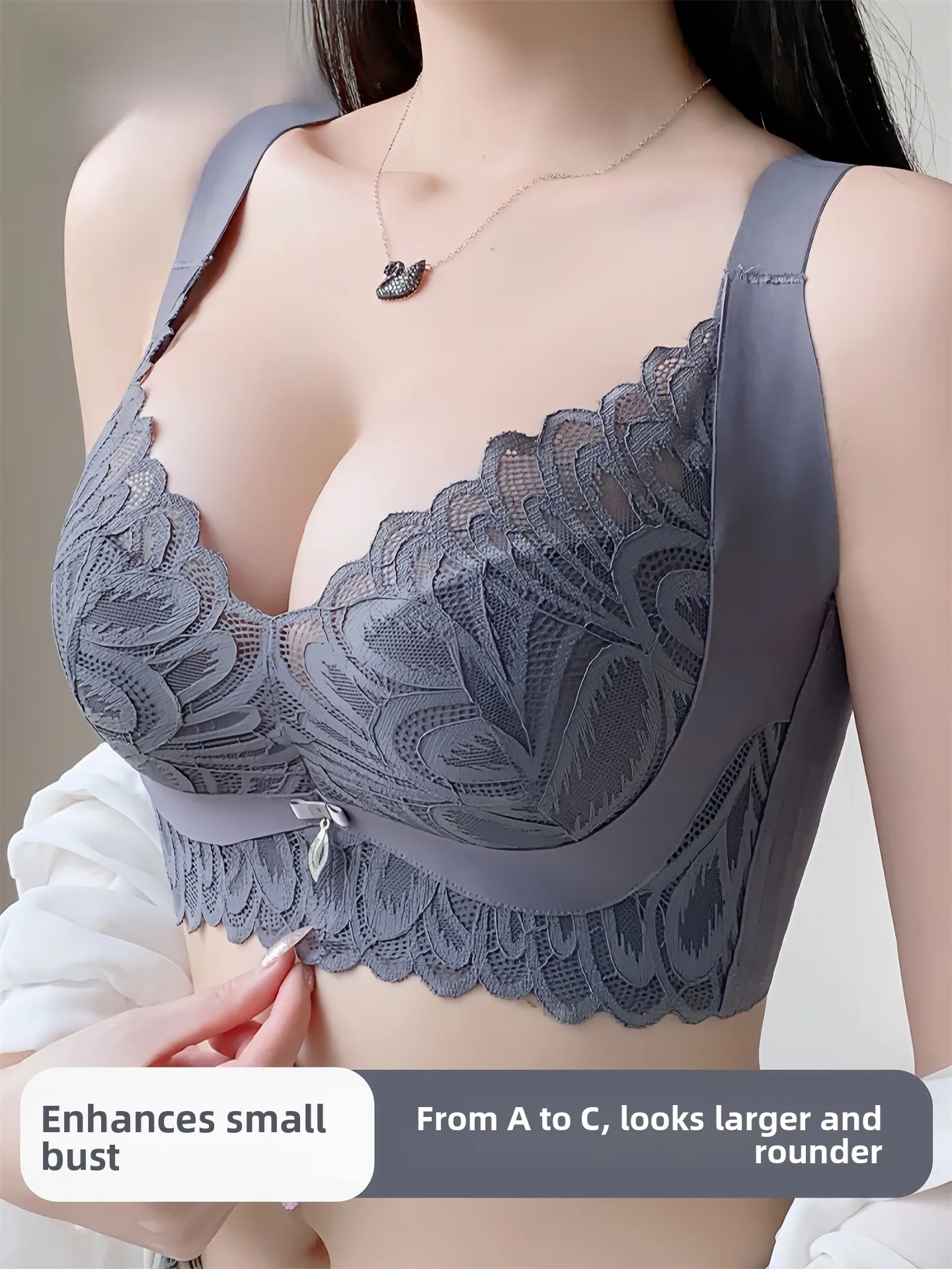 tingmei-seamless-lace-bra-adjustable-gathered-small-breasts-look-bigger-anti-sagging-side-breast-removal-women's-underwear