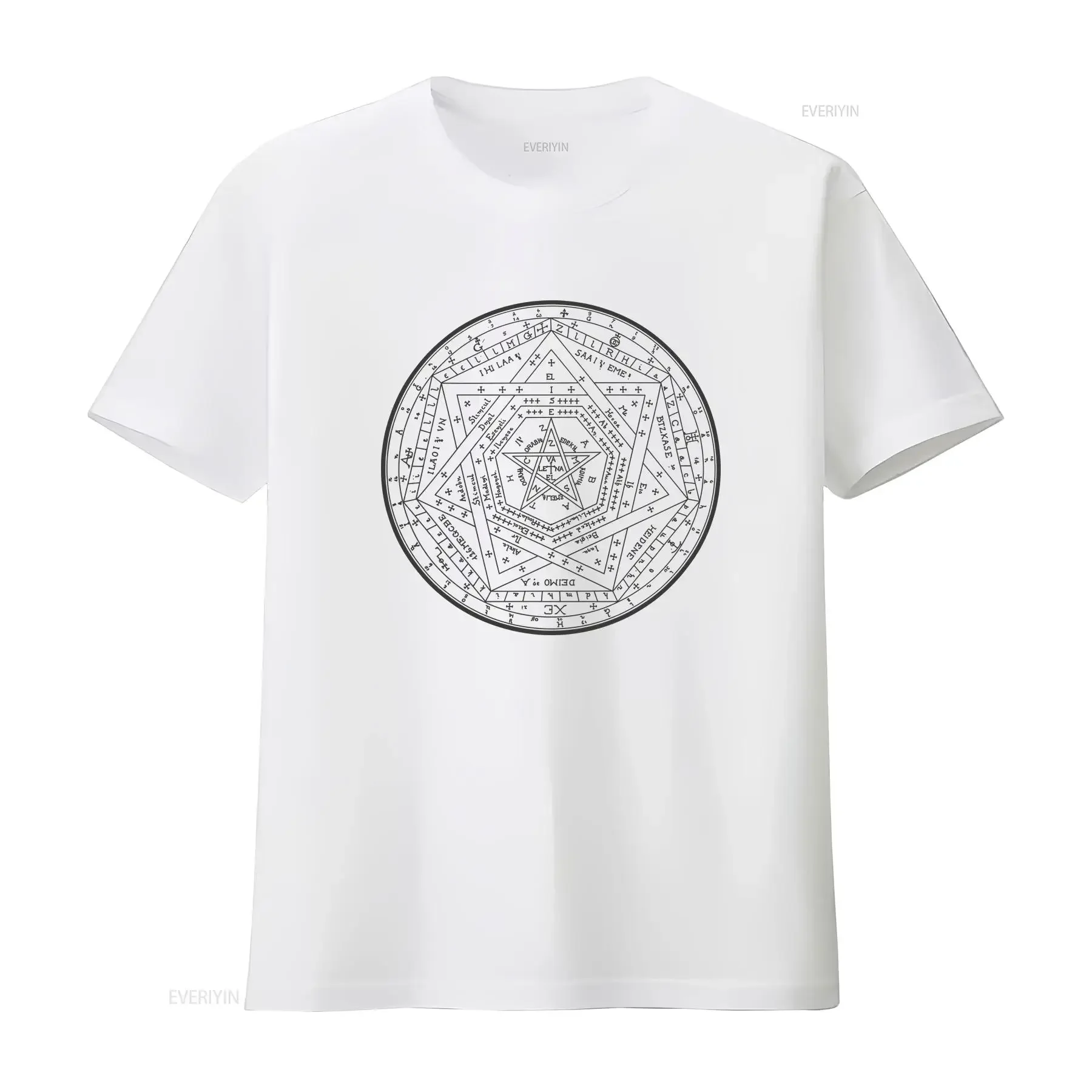 Sigillum Dei T Shirt vintage esoteric occult symbol john dee enoch magic ameth vintage Washed Casual fashion homme streetwear