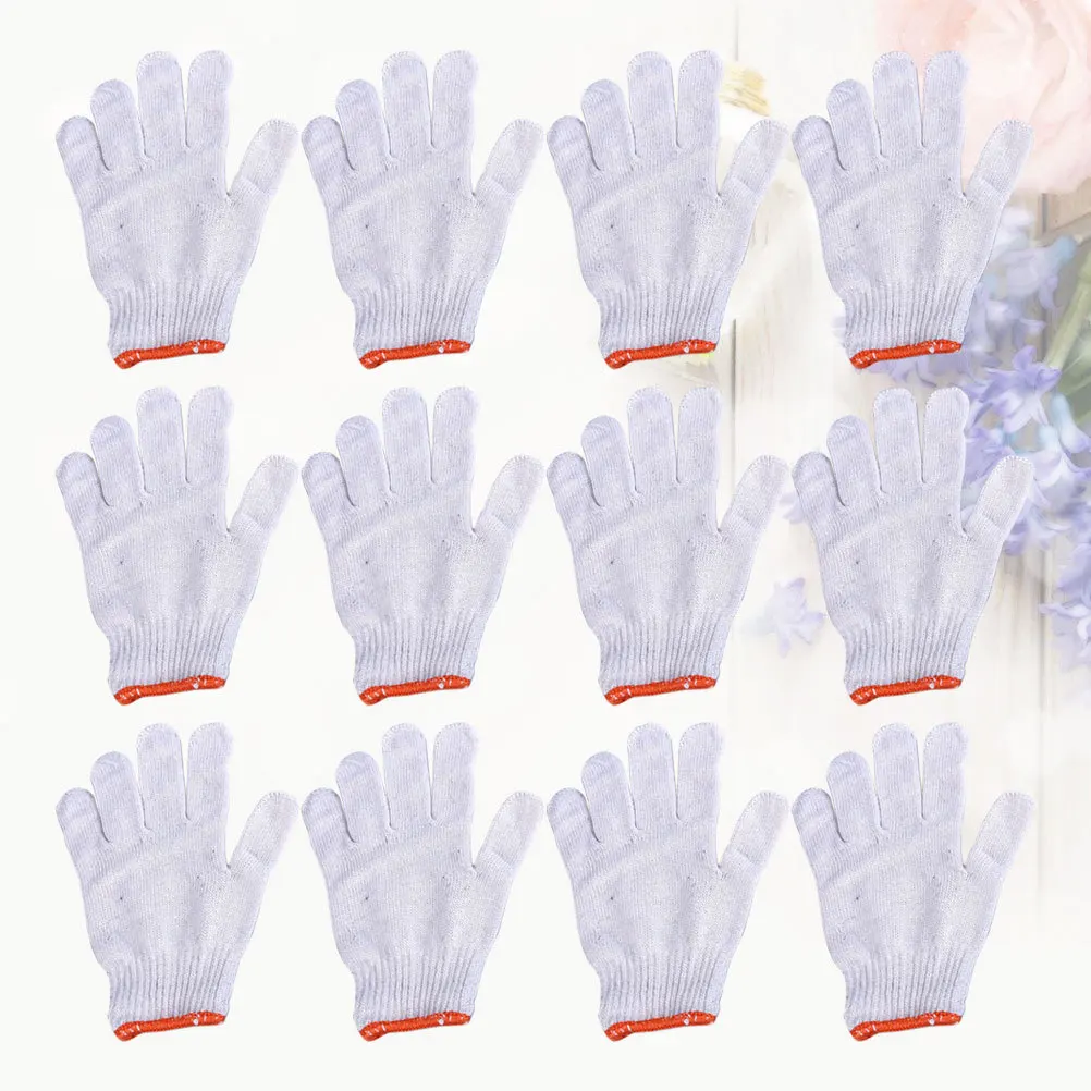 

12pcs Protective Cotton Yarn 600G Breathable Anti-Slip Safety Gloves For Construction Workshop Home Use Wearproof Labour