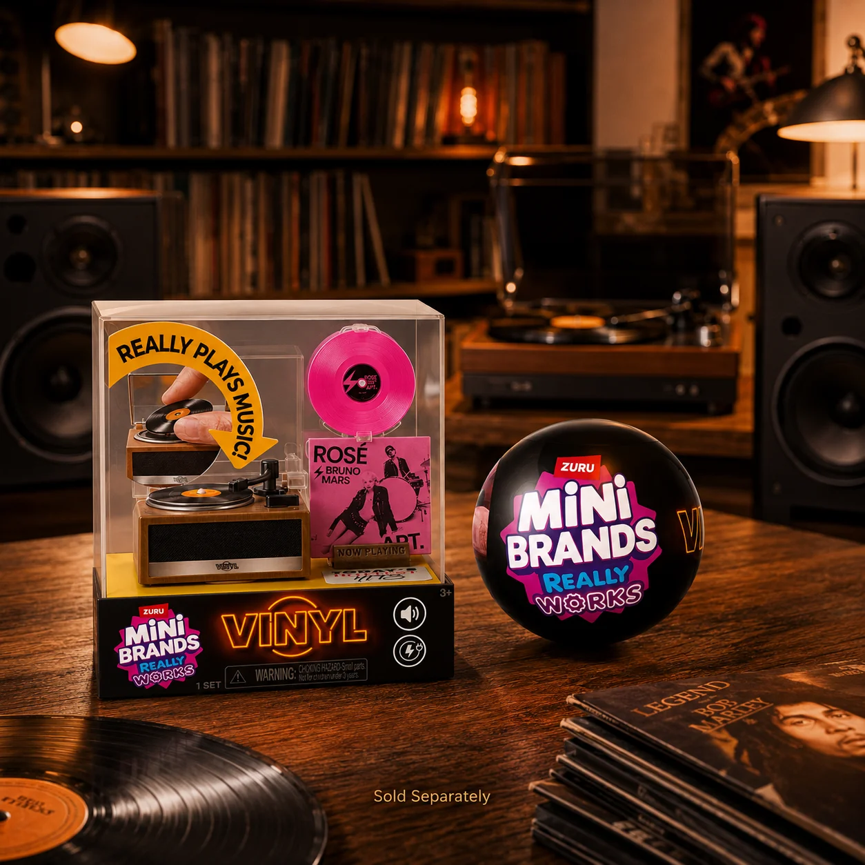 В наличии: ZURU Mini Brands Vinyl Player Blind Box — игрушка-сюрприз в виде музыкального проигрывателя винила в шаре