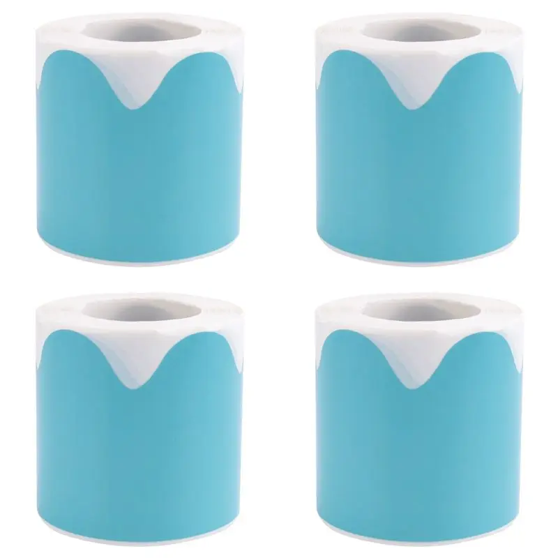 

Декоративная наклейка-отделка ABJN-4X с синим фестончатым краем - 50 футов - для украшения досок объявлений, стен, столов, окон, дверей, школ