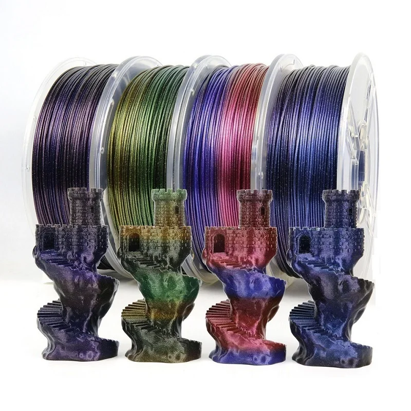 

3D Printer Filament Glitter PLA 1KG 500G 250G Sublimation Filament Sparkly 3D Printing Plastic Material 1.75mm Rainbow Filamento