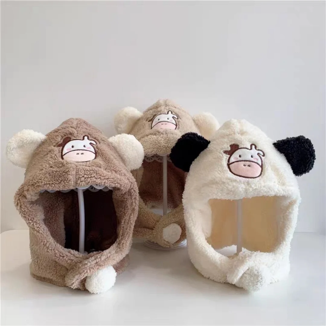 الكرتون قبعة للفتيات الفتيان وشاح رشاقته قبعة الشتاء قبعة للأطفال الوليد الطفل الاشياء الأطفال قبعة زائد الصوف الاطفال قبعات 1-18Years #2
