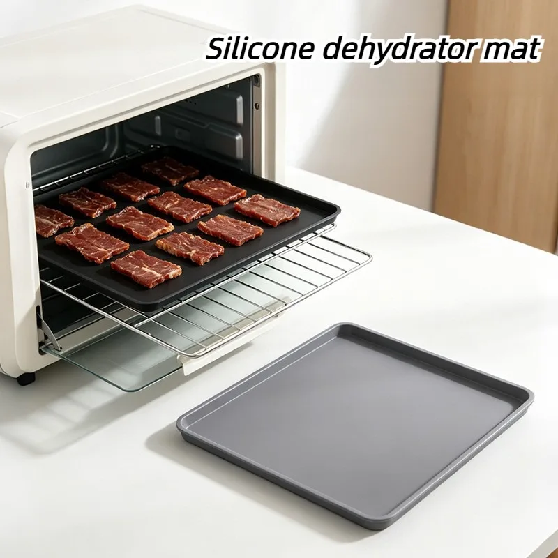Silicone Dehydrator Tray Liner with Edge Non Stick Reusable High Temperature Resistant Baking Mat Oven Sheet