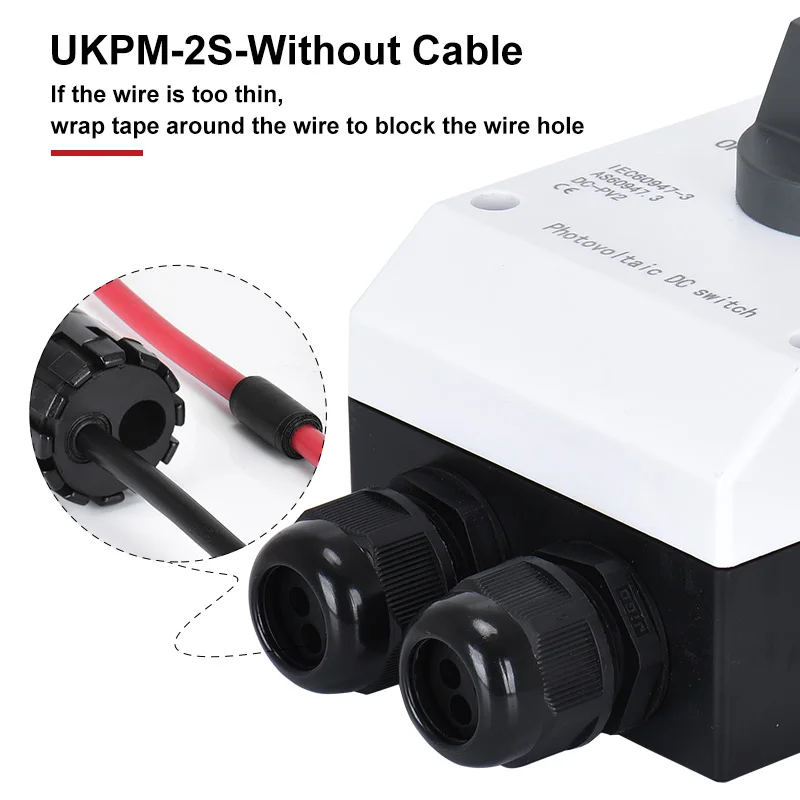Imagem -06 - Interruptor Solar do Isolamento da C.c. Fotovoltaica 1a32a Dc1000v 1200v Cordas para Fora à Prova Impermeável Água Desconexão no Interruptor Desligado Ip66