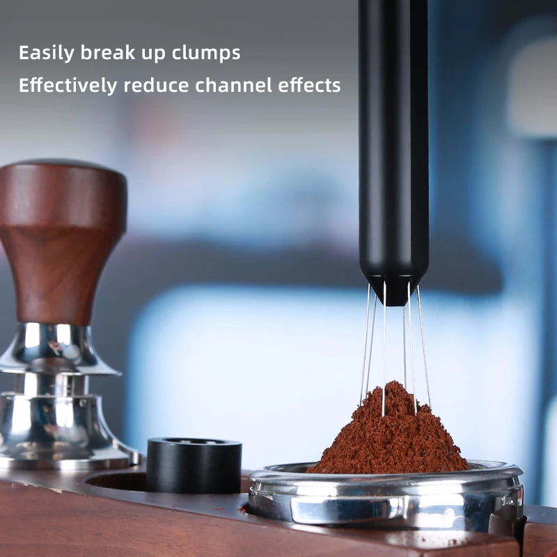 

Shrinkable Portable 6pcs 0.4mm Needles Espresso Coffee Stirrer Coffee Needle Distributor With Base