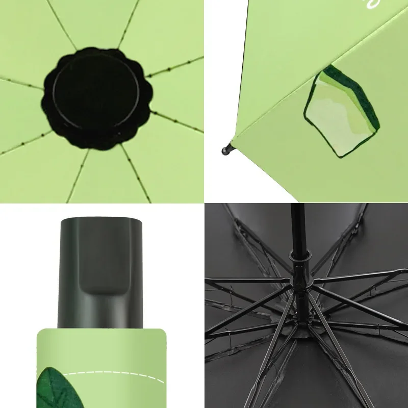 Factory Wholesale Cheap Manual Umbrella Fruit Pattern Windproof 3 Folding Uv Sun Parasol Portable Rain Umbrella for Adults