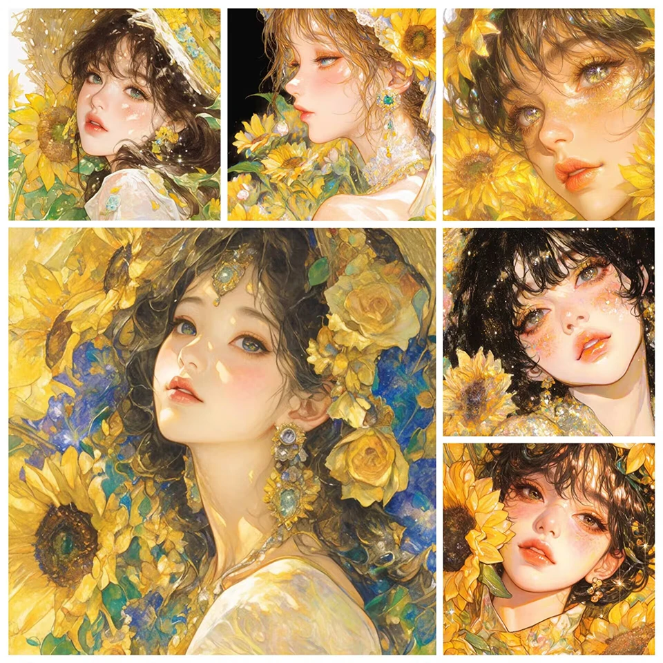 5D DIY Cartoon Anime Mädchen voller Diamant Malerei Kits Mosaik Stickerei Blumenmädchen Kreuzstich Kunst Strass Home Dekoration