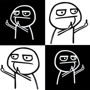 Motocykl samochód kreskówka zabawny środkowy palec odblaskowa winylowa naklejka samochodowa naklejka rowerowa stylizacja wystrój akcesoria zewnętrzne