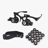8 Groups of Lenses LED Headband Magnifier for Jewelry  Watch Clock Circuit Board & Electronic Component Repair