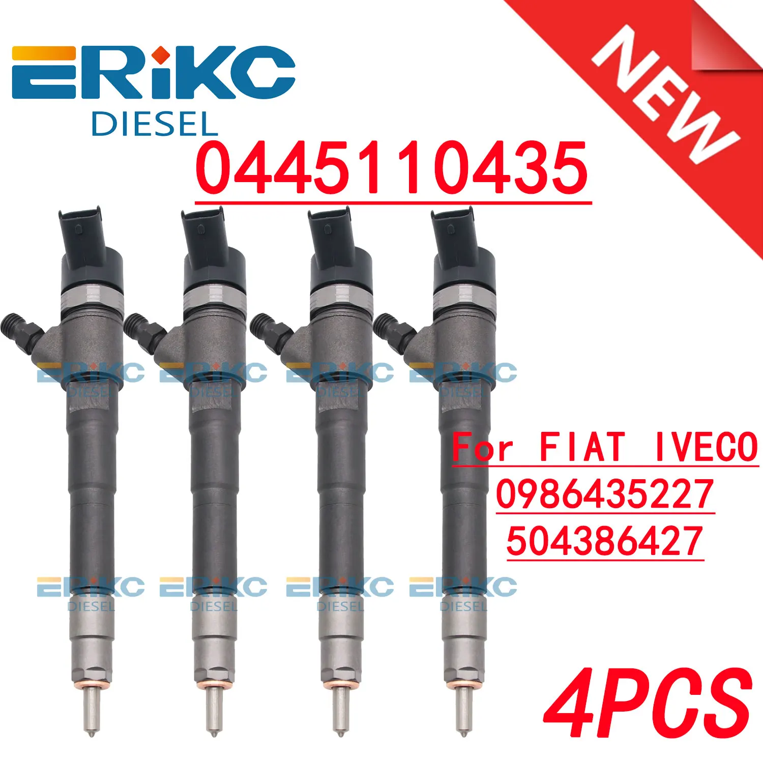 4PCS 0445110435 FOR BOSCH DIESEL INJECTOR 0 445 110 435 0986435165 FUEL INJECTION NOZZLE FOR FIAT IVECO 504386427 0445 110 435