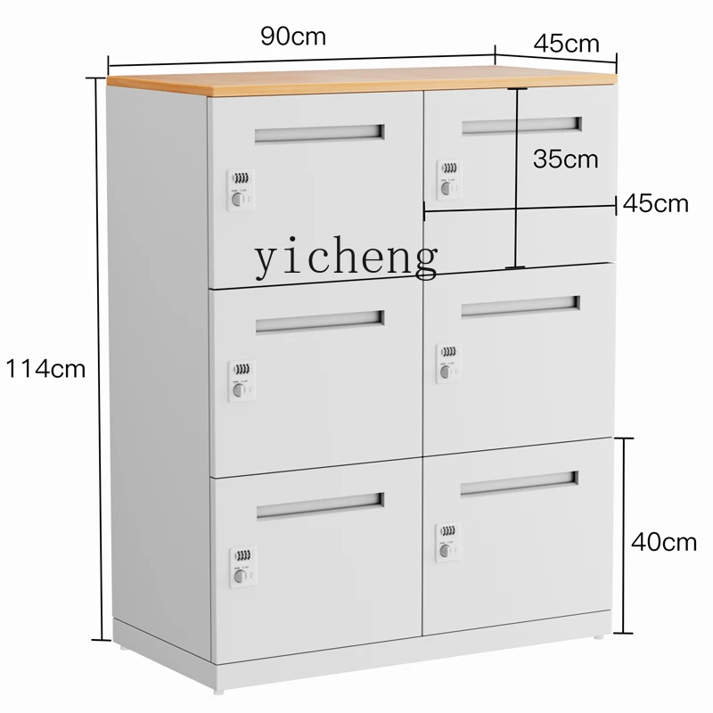 Tqh Iron Home Creative Storage Cabinet Sideboard Cabinet Four-Door Six-Door File Password Cabinet