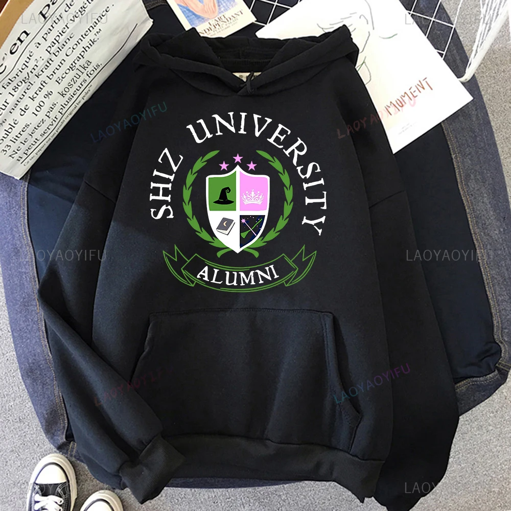 Vintage Shiz University Sweatshirt Fashion Women Harajuku Graphic Movie Wicked Hoodies Elphaba Glinda Hooded Streetwear Hoody