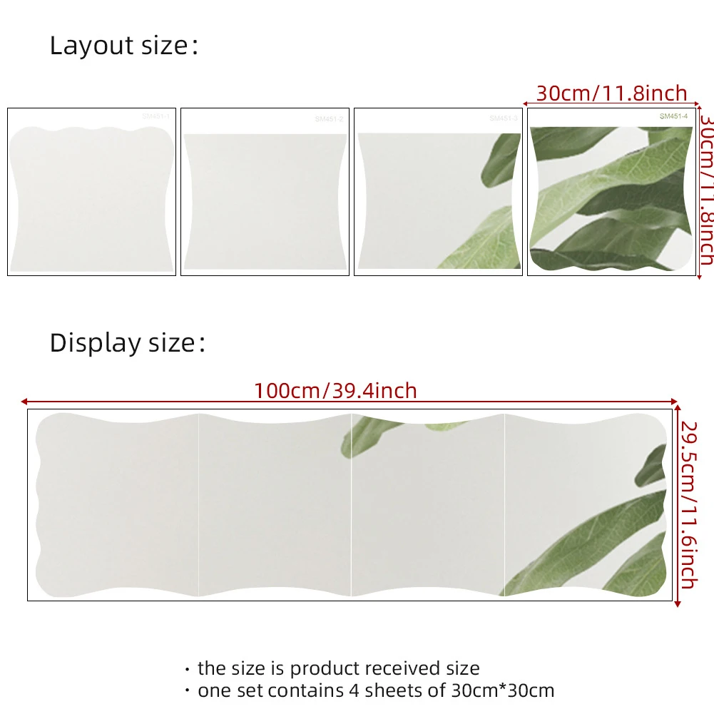 White Mirror Sticker Set Simple Cleaning Mirror Stickers Decorative Mirror Geometric Room Art for acrylic And PVC Construction