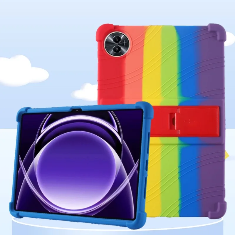 調整可能なスタンドケース OPPO Realme Pad 2 Lite X 10.95インチ 11.5インチ 10.4インチ用 ソフトシリコン製 子供にも安全なカバー 耐衝撃保護シェル