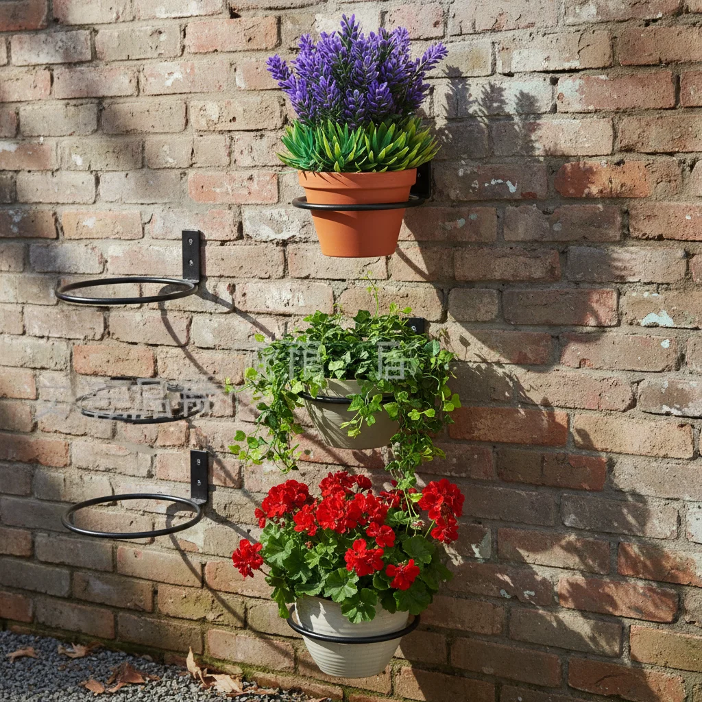 

Metal Wall Hanging Ring For Plant Pots Space Saving Suitable For Garden Balcony Decoration