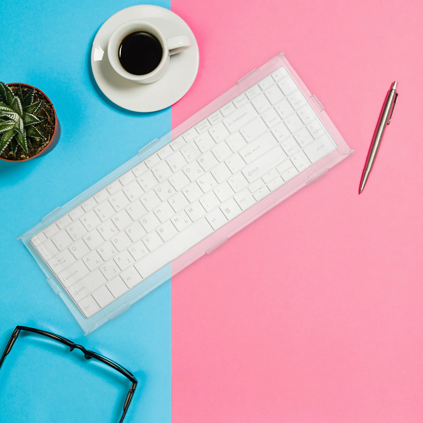 Clear Acrylic Keyboard Dust Cover Hard Shell Protector for Mechanical Gaming Desktop Computer Full Size 18.5x6.7x2 Inches