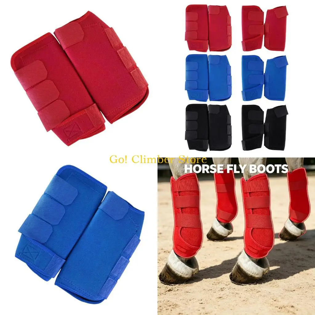 Q84C Horse Lower Leg Guards with Loop Closure, Brushing Boot Comfortable Horse Leg Wraps for Schooling Work and Daily Horse