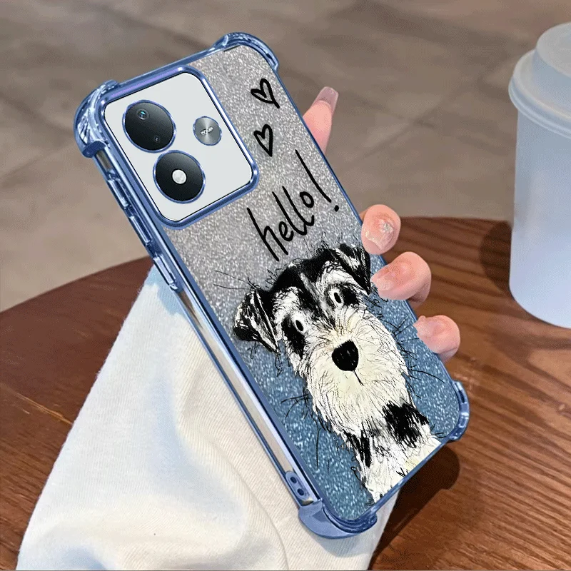Funda con brillo para Xiaomi Redmi Note 17 Pro Max 5G, funda para Note 17 4G, funda de TPU con protección en las cuatro esquinas, diseño floral.