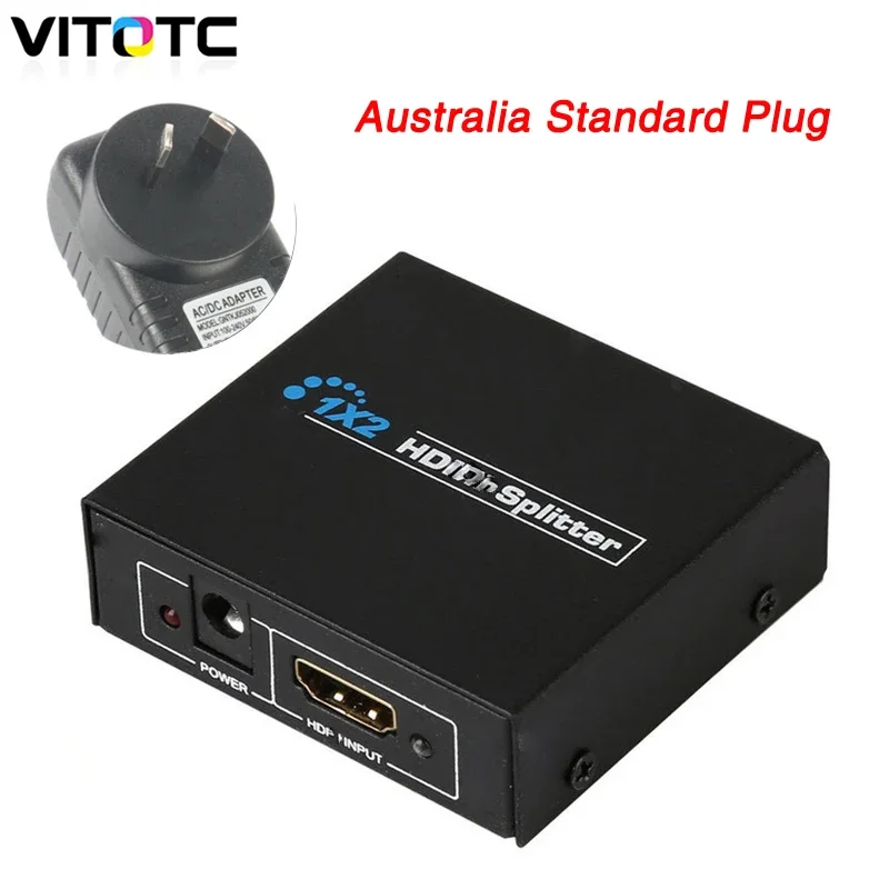 1 in 2 out 1080p HDMI-compatibl 1x2 Splitter Power Signal Amplifier NEW  Box 1.3B 1.4 Compliant DVD Player