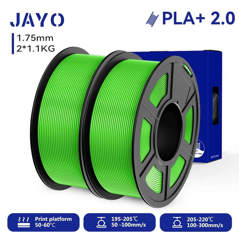 JAYO 3D-Drucker PLA/PETG/PLA PLUS /PLA META /SEIDE/ASB Filament 1,75 mm 2 Rolle 1,1 kg/0,65 kg 3D-Drucker-Filament für 3D-Drucker