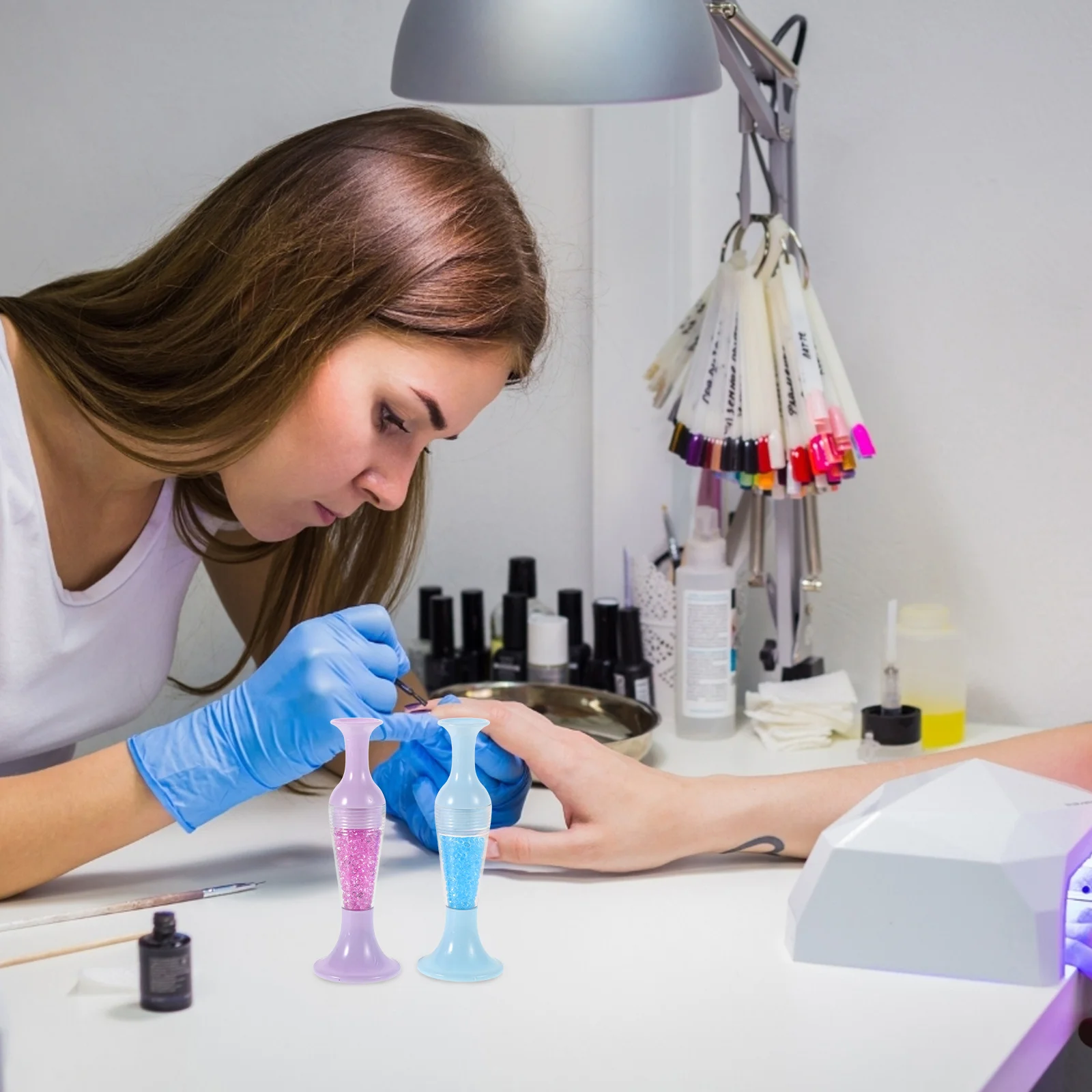 2 個ネイルアートツール透明花瓶型ダイヤモンドドリルペン人間工学に基づいた刺繍ダイヤモンドドットペンラインストーンツール