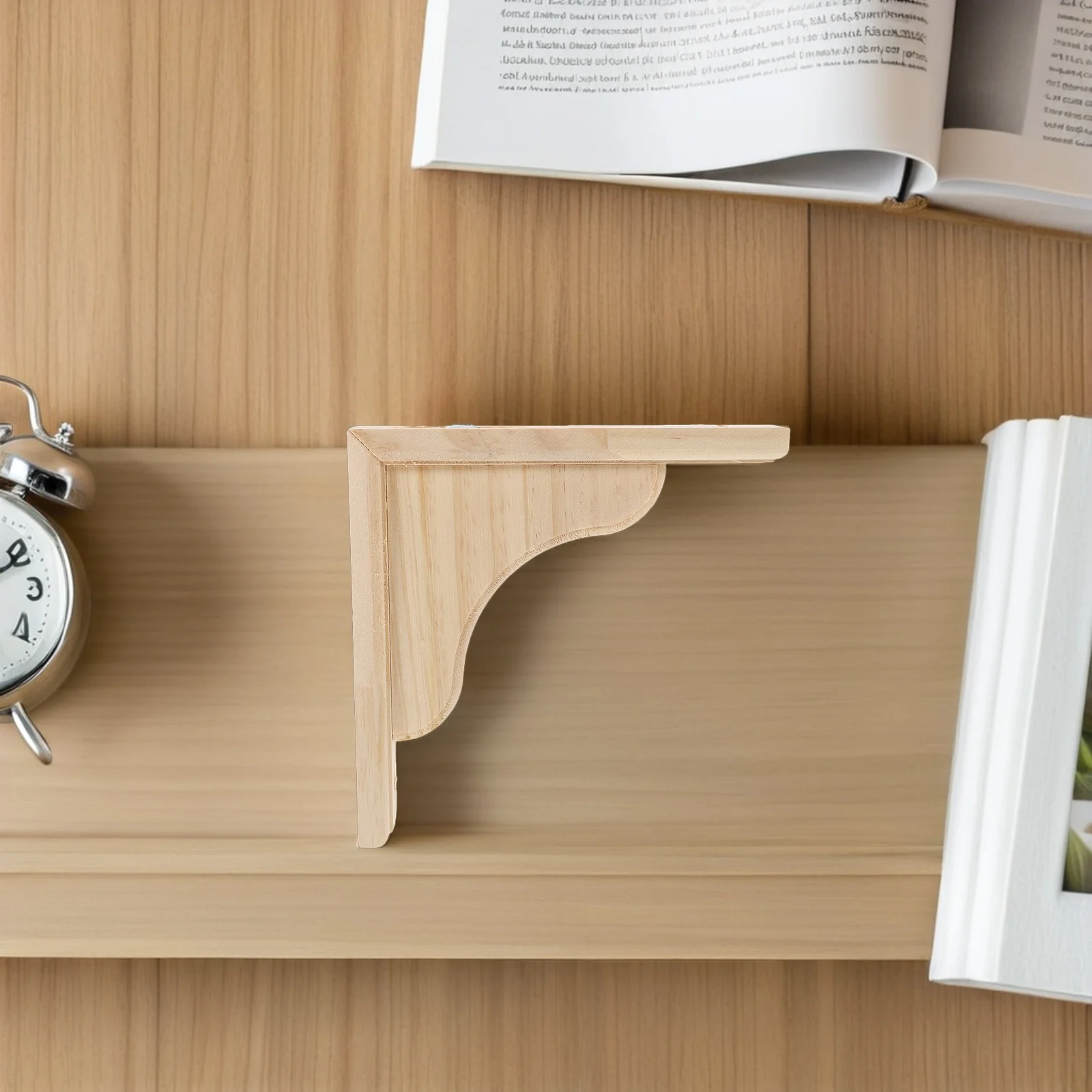 

2Pcs Triangular Shelf Brackets Natural Wood Corbels Unfinished Paintable Wooden Wall Brackets for Shelves Countertops