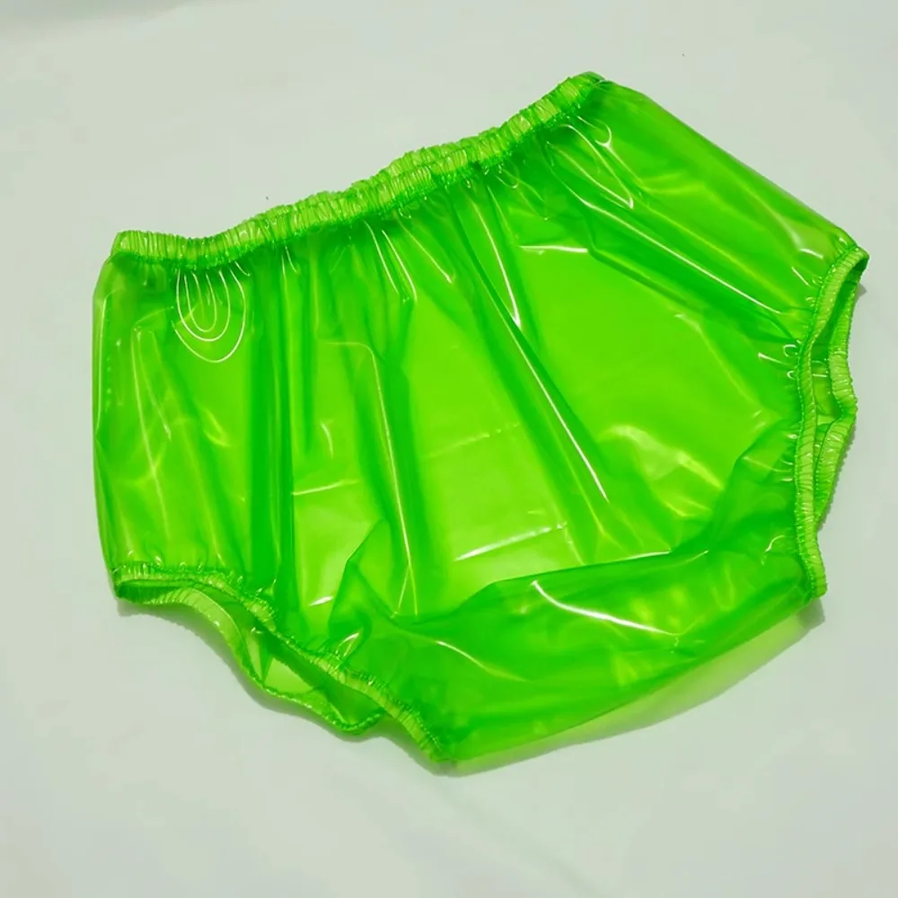 พลาสติกกางเกงโปร่งใสกางเกงนุ่ม PVC ยืดหยุ่นสูงผู้ชายผู้หญิง Unti-Leakage หลวมขนาดใหญ่ไขมันผู้ใหญ่เซ็กซี่กางเกงแฟชั่นใหม่