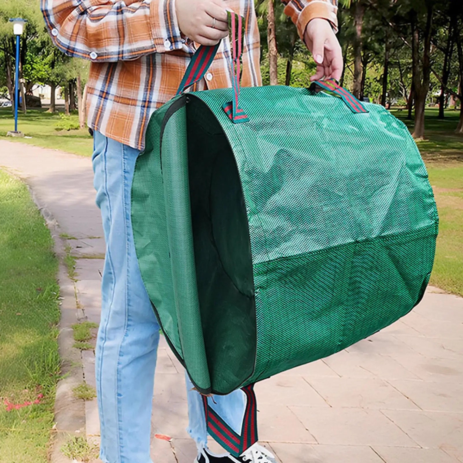 Garden Leaf Bag Garden Waste Bag with Lid Large Capacity Plant Clippings Pouch with Handle Trash Waste Containers Storage bag