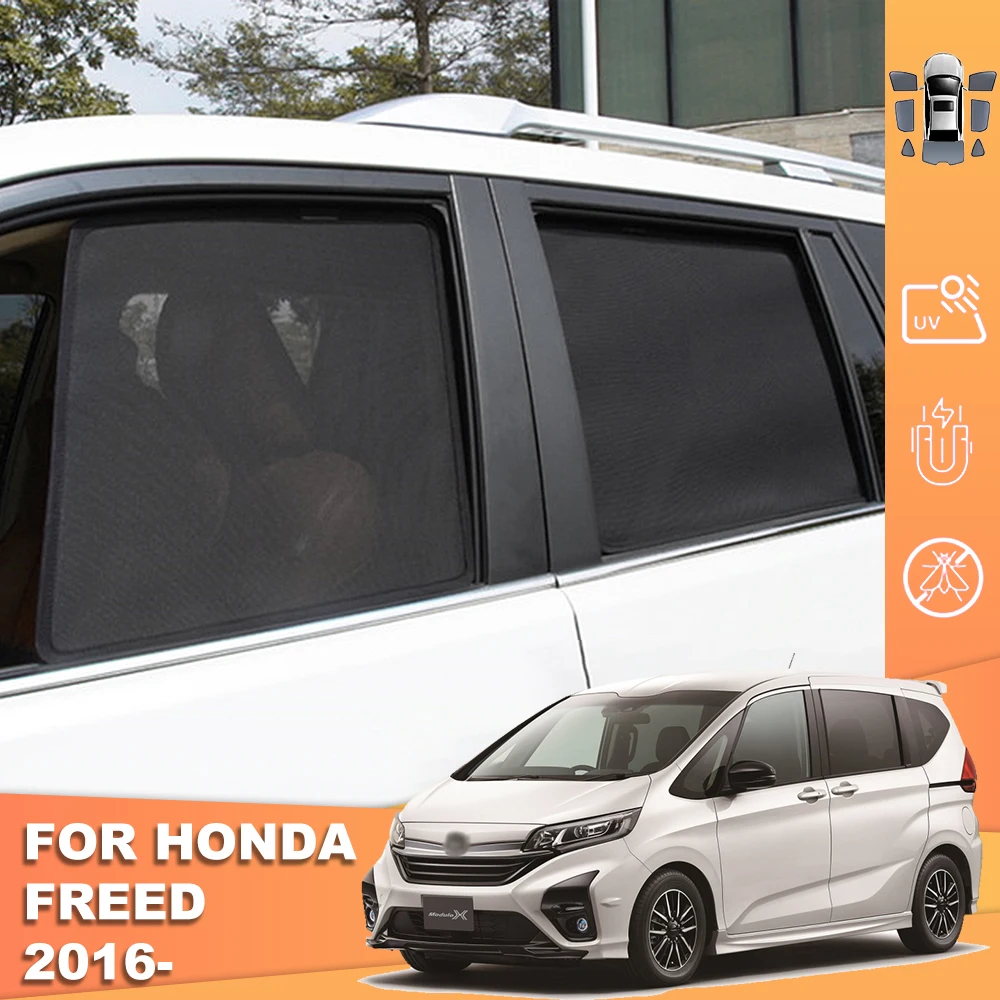 

For Honda Freed GB5 GB6 2016-2023 Magnetic Car SunShade Shield Front Windshield Curtain Rear Side Baby Window Sun shade Visor