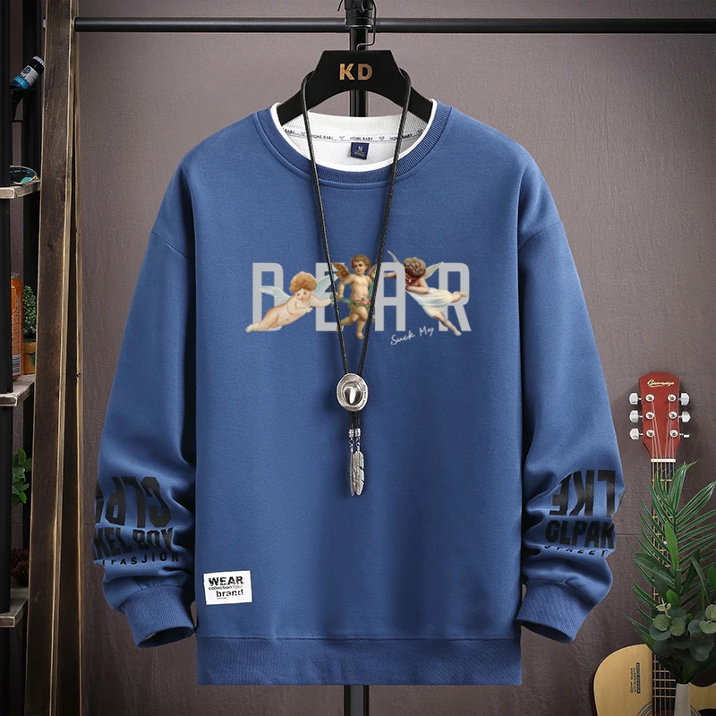 

Новинка 2024, женские толстовки, уличная одежда, мужской пуловер с графическим принтом ангела, повседневный свитшот большого размера с круглым вырезом, топы в стиле Харадзюку