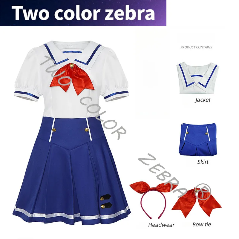 

Anime Aikatsu Hoshimiya Ichigo Cosplay Costume School Dress Summer Uniform Suit Halloween Party Role Play Outfit for Adult Girls
