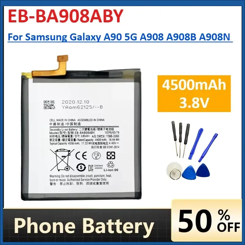 EB-BA908ABY 4500mAh High Quality Replacement Battery for Samsung Galaxy A90 5G A908 A908B A908N Mobile Phone Batteries