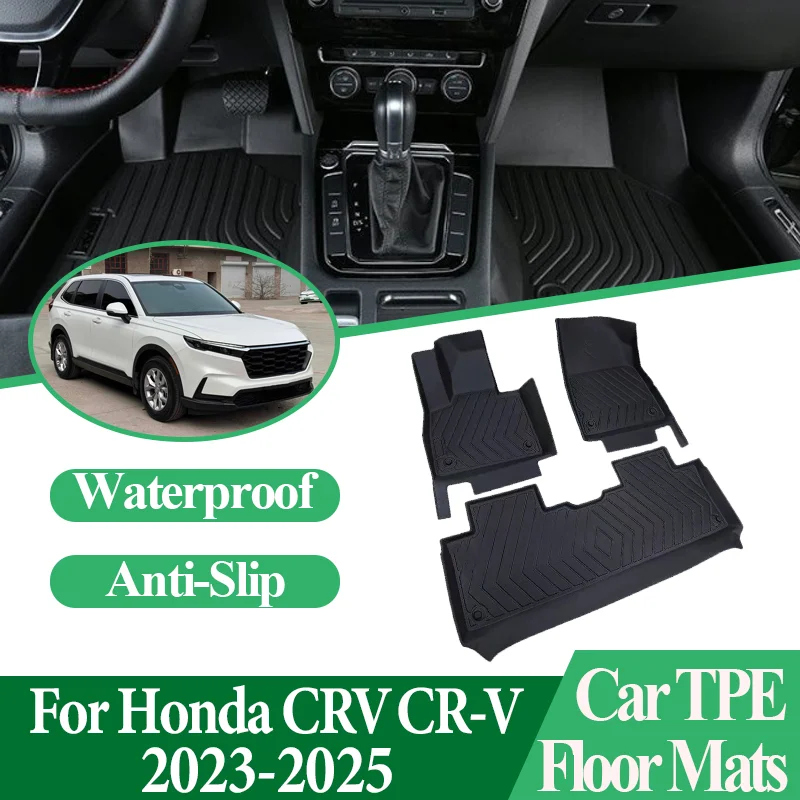 

For Honda CRV CR-V 2023 2024 2025 TPE Material Car Floor Mats Anti-dirty Anti-slip Foot pad Cover Carpet Pad Auto Accessories