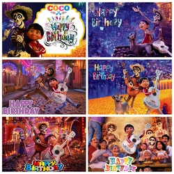 Disney Coco fotografía telón de fondo personalizado esqueleto hombre tema niños fiesta de cumpleaños fotografía fondo México Día de los muertos Banner decoración accesorios