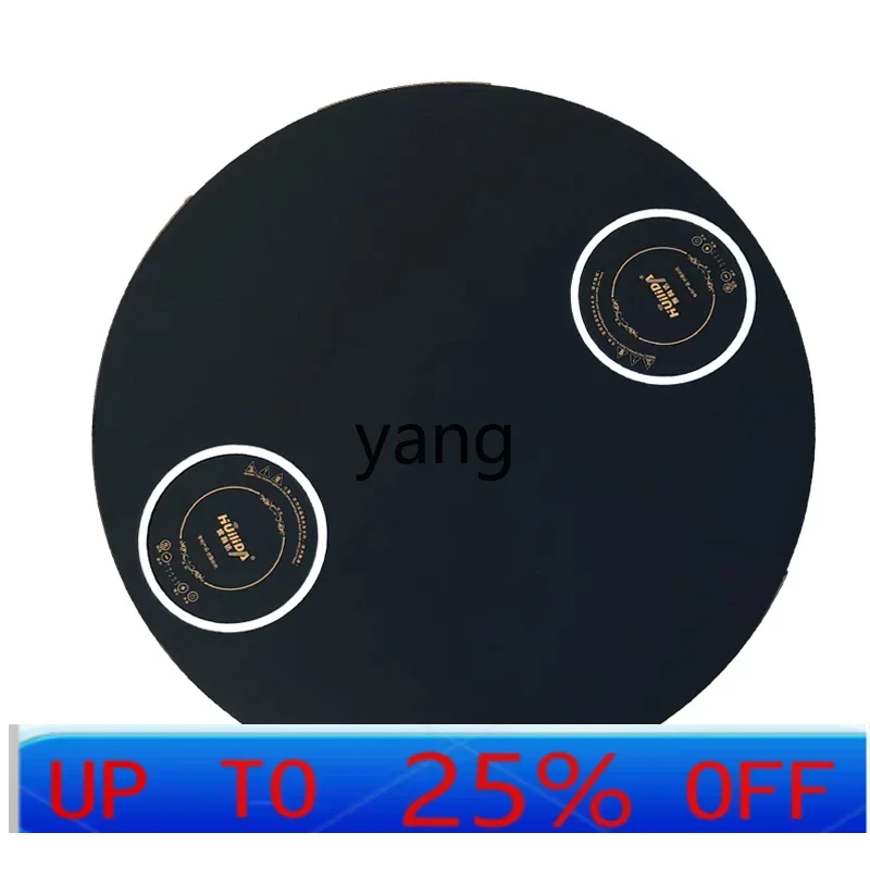 

LTT countertop automatic rotation electric dining table tempered glass insulation