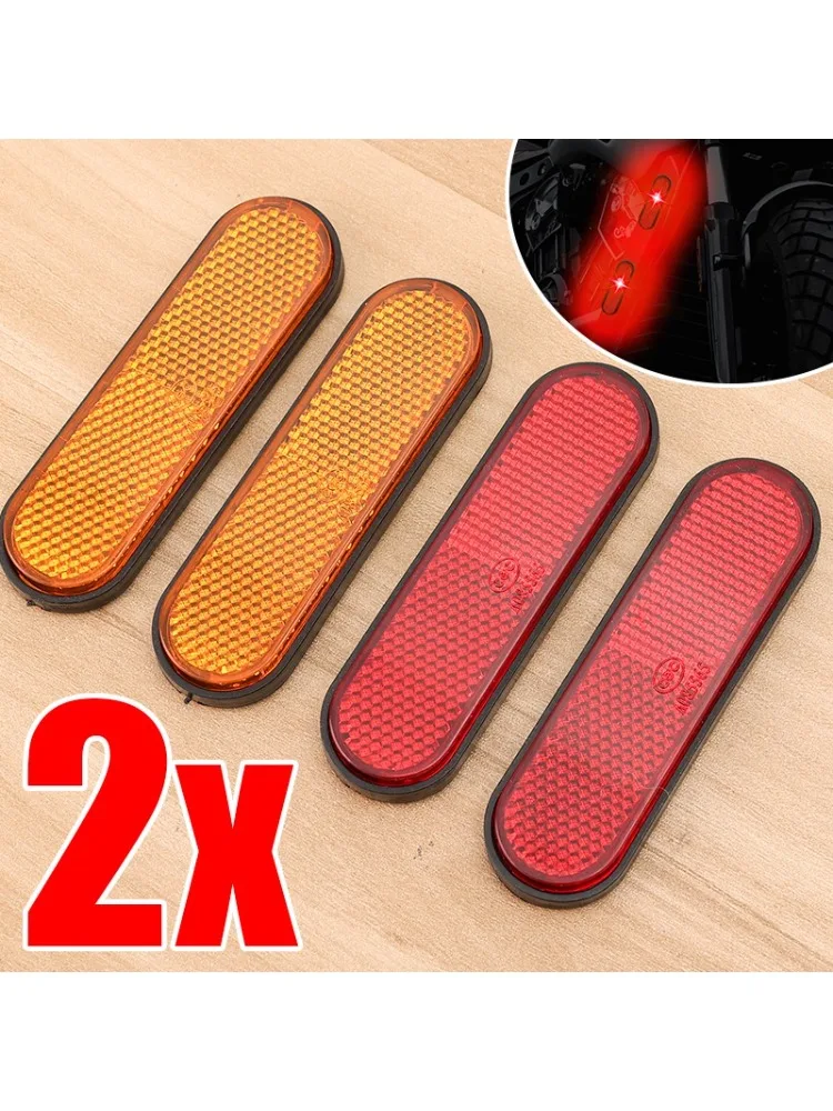 AliExpress NONE 1/2PCS Motorcycle Safety Reflector Sticker Universal E-Bike Car Truck Rear Warning Strip Adhesive Fender Mudguard Marker Decal