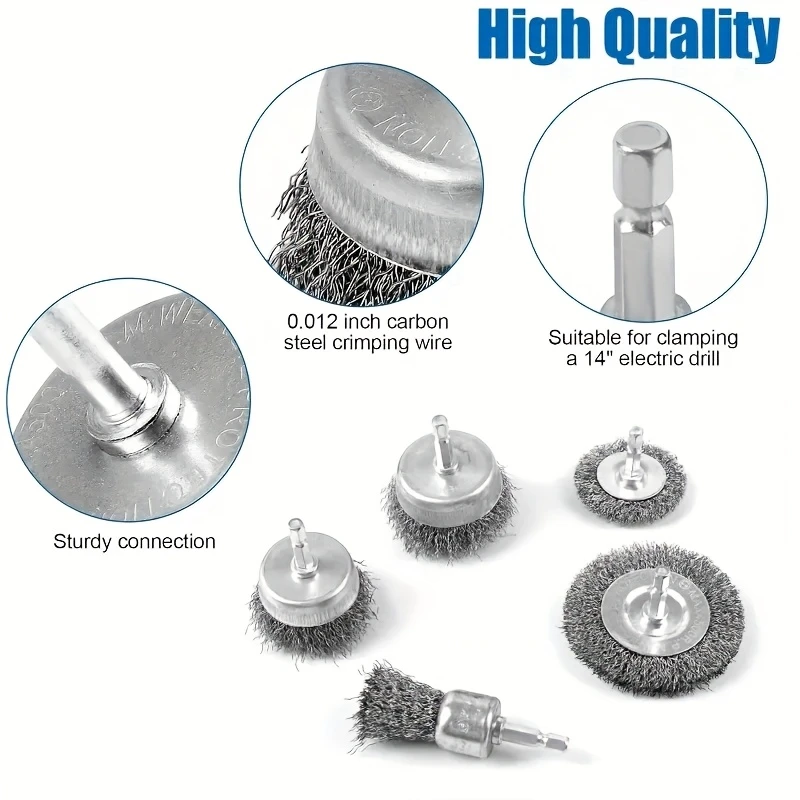 

4 шт., набор проволочных колес, проволочная щетка с шестигранным хвостовиком для удаления ржавчины с металла, полировальная щетка, электрическая дрель, полировка, вращающиеся инструменты
