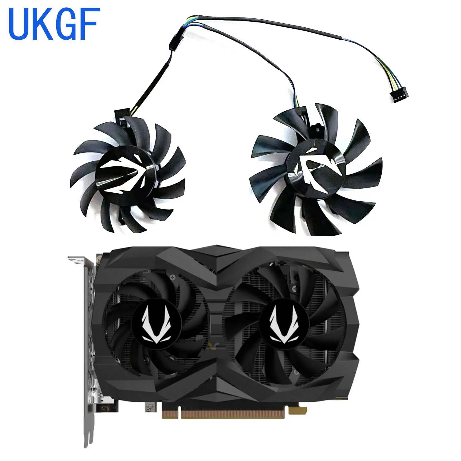 GA72S2U GA82S2H 12V 0.32A 4Pin wentylator chłodzący dla ZOTAC GAMING GeForce GTX 1660 SUPER 1660Ti podwójny wentylator zamienny ZT-T16620F-10L