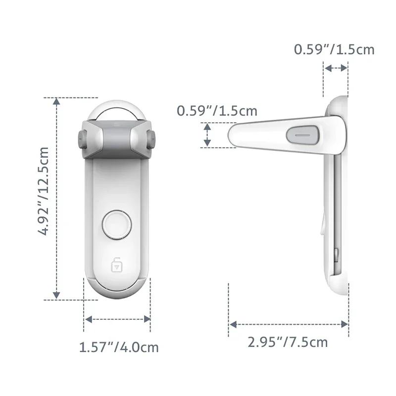 Porta Handle Lock para Segurança Infantil, Proteção Anti-Desbloqueio, Anti-Desbloqueio