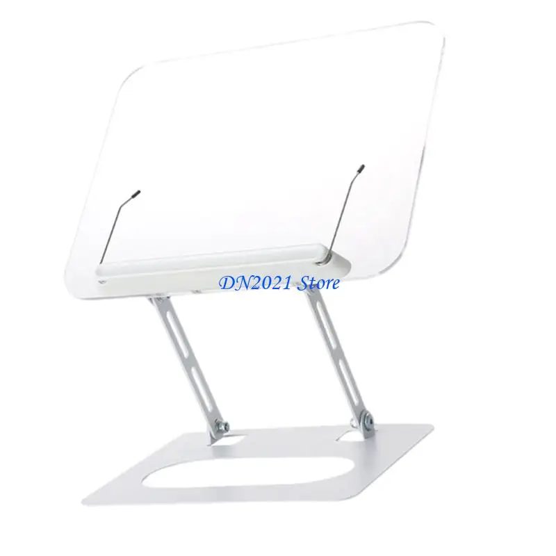 F3KE Height Adjustable Acrylic Reading Stand Foldable Base 360 Rotate Ergonomic Suitable for Office and Kitchen