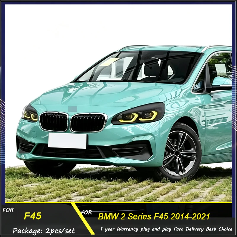 Car Headlight For BMW 2 Series F45 2014-2021 LED Projetor Headlamp Dual‑Color Daytime Running Light Automotive Accessories