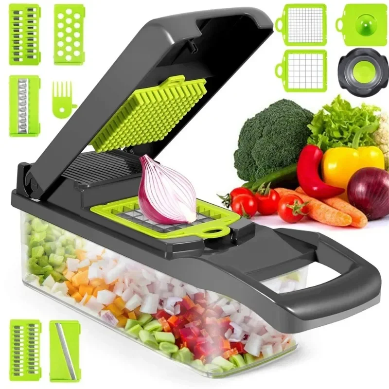 

12 in 1 Multifunctional vegetable cutter shredders slicer with basket fruit potato chopper carrot grater slicer mandoline