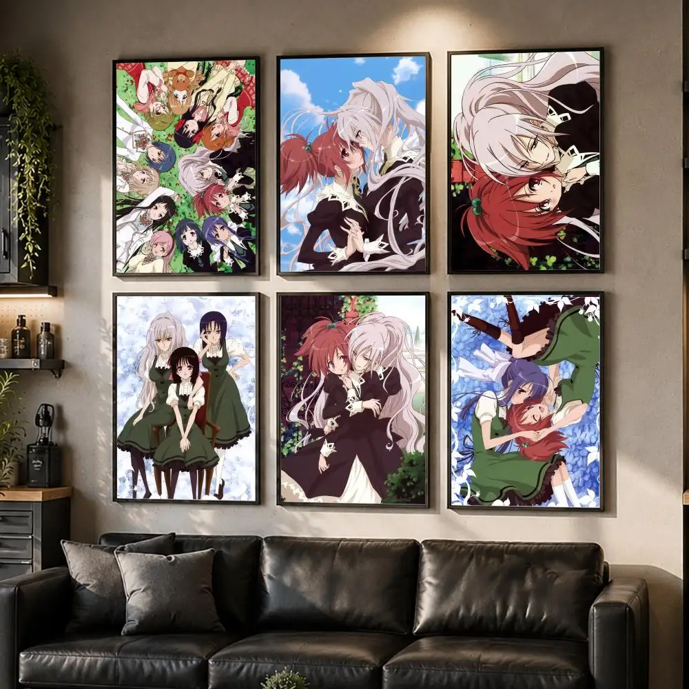 Anime S-Strawberry Panic Poster Waterproof Sticky Wall Art Print For Bedroom Living Room Hallway Bar Home Decor